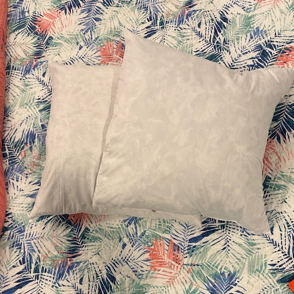 Neutral White Decorative Accent Pillows - Set of 2